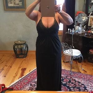 Halter style maxi dress built in bra top